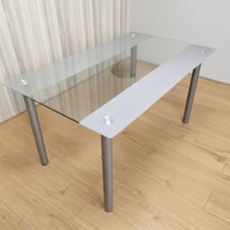 KOSY KOALA Glass Grey Dining Table Rectangle Dining Table Dining Room - thumbnail 3