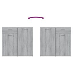 Berkfield Home Sideboard Grey Sonoma 80x36x75 cm Engineered Wood - Size: 80 x 36 x 75 cm - thumbnail 6