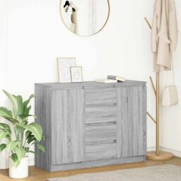 Berkfield Home Sideboard with Drawers Grey Sonoma 100.5x35x76 cm Engineered Wood - thumbnail 1