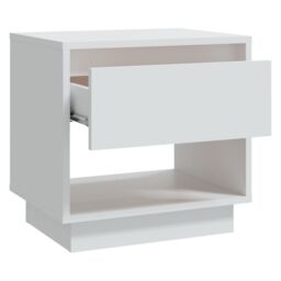 Berkfield Home Bedside Cabinet White 45x34x44 cm Engineered Wood - Size: 45 x 34 x 44 cm - thumbnail 4