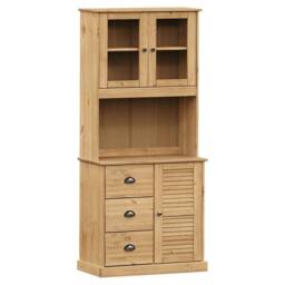 Berkfield Home Highboard VIGO 78x40x175 cm Solid Wood Pine in Brown - Size: 78 x 40 x 175 cm - thumbnail 2