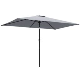 OUTSUNNY Garden Parasol, Outdoor Umbrella with Tilt Function in Light Grey - Size: 3m x 2m - thumbnail 2