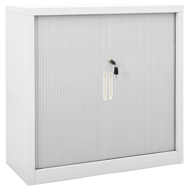 Berkfield Home Sliding Door Cabinet Grey 90x40x90 cm Steel - Size: 90 x 40 x 90 cm - image 1