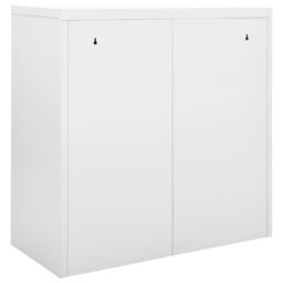 Berkfield Home Sliding Door Cabinet Grey 90x40x90 cm Steel - Size: 90 x 40 x 90 cm - thumbnail 4