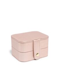 JFY Women's Mirror 2 Layers Jewellery Storage Box in Pink - thumbnail 1
