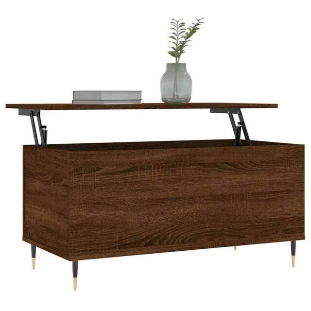 Berkfield Home Modern Coffee Table Brown Oak 90x44.5x45 cm Engineered Wood - image 1