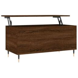 Berkfield Home Modern Coffee Table Brown Oak 90x44.5x45 cm Engineered Wood - thumbnail 3