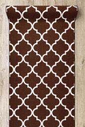 RugsX Anti-Slip Trellis Runner in Brown - Size: 133 cm x 380 cm - thumbnail 5