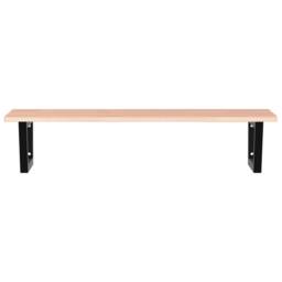 Berkfield Home Basin Shelf Wall Mounted Steel & Solid Wood Oak in Brown - thumbnail 4