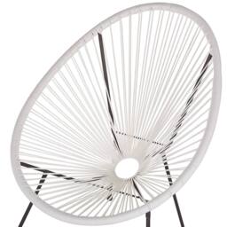 Wyld and Coco White PE Rattan Papasan Chairs Two Piece Modern Round Indoor - thumbnail 7