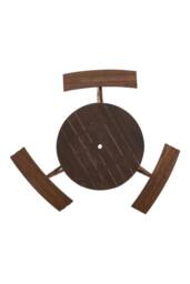 Garden Sanctuary 6-Seat Outdoor Round Wood Picnic Table & Bench Set in Brown - thumbnail 5