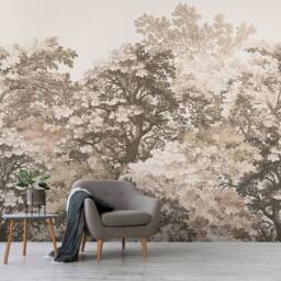 Superfresco Easy Forest Canopy Oatmeal Print To Order 3m x 2.8m Mural in Beige - thumbnail 3
