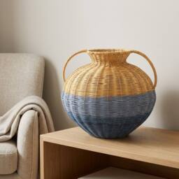 Garden Greatness Hand-Woven Rattan Pot With Handles in Natural - Size: 1 Pack