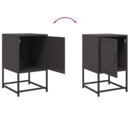 Berkfield Home Bedside Cabinets 2 pcs Black 36x39x60.5 cm Steel - thumbnail 9