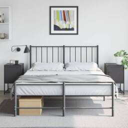 Berkfield Home Bedside Cabinets 2 pcs Black 36x39x60.5 cm Steel - thumbnail 3