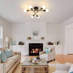 COMELY Sputnik Ceiling Light, 6-Light Black Flush Mount Ceiling Light, E27 - thumbnail 4