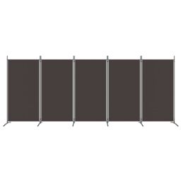 Berkfield Home 5-Panel Room Divider Brown 433x180 cm Fabric - thumbnail 3