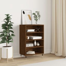 Berkfield Home Highboard Brown Oak 57x35x90 cm Engineered Wood - Size: 57 x 35 x 90 cm - thumbnail 1