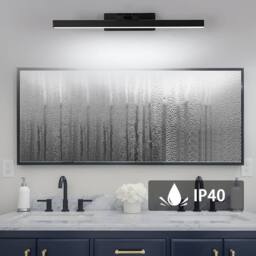 Goeco Bathroom Mirror Lamp, 9W, 40 cm LED Mirror Light, 6500K, IP40, Black - thumbnail 5
