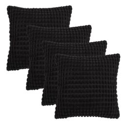 OHS 4 Pack Bobble Cushion Covers Home Decor Set in Black - Size: 45 cm x 45 cm - thumbnail 1