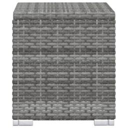 Berkfield Home Sun Lounger with Cushion & Tea Table Poly Rattan Grey - thumbnail 8