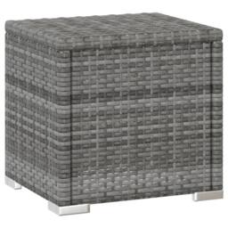 Berkfield Home Sun Lounger with Cushion & Tea Table Poly Rattan Grey - thumbnail 7