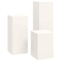 Berkfield Home Outdoor Plant Stands Pillar 3 pcs White Steel - thumbnail 7