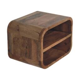 Wyld Haus Assisi Oak Mango Wood Floating Bedside Shelf Open Curve Wall Mounted in Brown - thumbnail 7