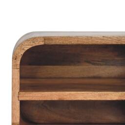 Wyld Haus Assisi Oak Mango Wood Floating Bedside Shelf Open Curve Wall Mounted in Brown - thumbnail 5