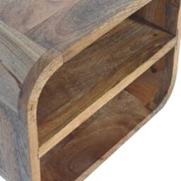 Wyld Haus Assisi Oak Mango Wood Floating Bedside Shelf Open Curve Wall Mounted in Brown - thumbnail 6
