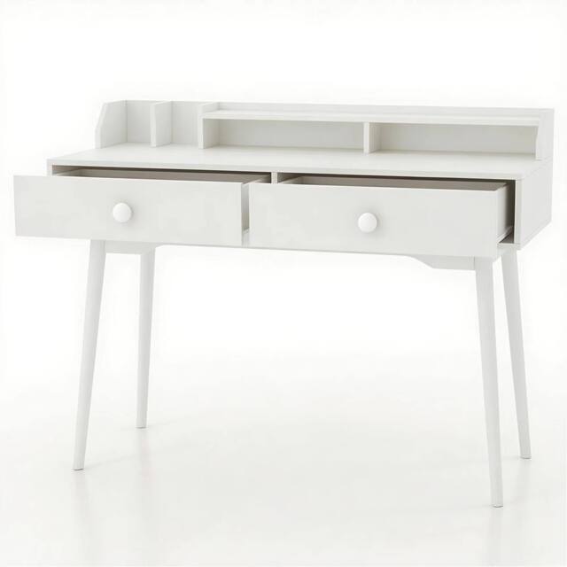 VOGREX 120cm Wooden Computer Desk White - image 1
