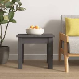 Berkfield Home Coffee Table Grey 35x35x30 cm Solid Wood Pine - Size: 35 x 35 x 30 cm - thumbnail 3