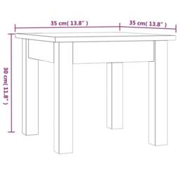 Berkfield Home Coffee Table Grey 35x35x30 cm Solid Wood Pine - Size: 35 x 35 x 30 cm - thumbnail 7