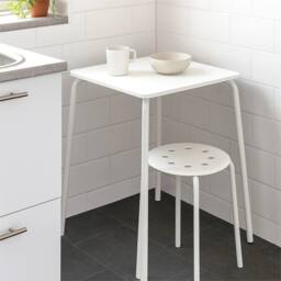 Nordara White Stackable Round Plastic Stool with Metal Legs - thumbnail 4