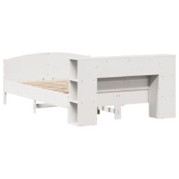 Berkfield Home Bookcase Bed without Mattress White 150x200cm Solid Wood Pine - Size: 150x200 cm - thumbnail 6