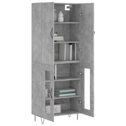 Berkfield Home Highboard Concrete Grey 69.5x34x180 cm Engineered Wood - thumbnail 3