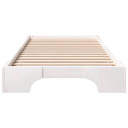 Berkfield Home Floor Bed Frame with Storage White 100 x 210 cm Wood - thumbnail 5