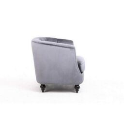 Minster Armchair - Velvet - L86 x W75 x H74 cm - Light Grey - Size: 1 Pack - thumbnail 2