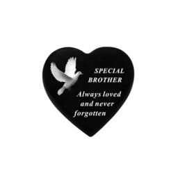 David Fischhoff Black Graveside Memorial Decal Dove Heart Ornament Plaque Brother - thumbnail 1