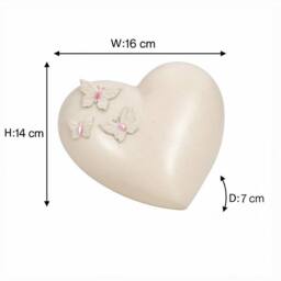 David Fischhoff Graveside Memorial Heart & Butterflies Ornament Plaque Pink- Daughter in Off-White - thumbnail 2