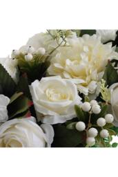 Garden Sanctuary Peony Rose Wedding Aisle Flowers Artificial Silk Row Decor in White - thumbnail 8