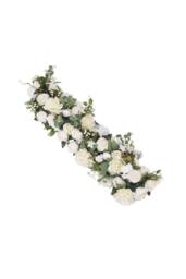 Garden Sanctuary Peony Rose Wedding Aisle Flowers Artificial Silk Row Decor in White - thumbnail 1