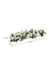 Garden Sanctuary Peony Rose Wedding Aisle Flowers Artificial Silk Row Decor in White - thumbnail 3