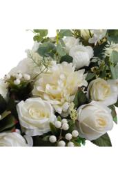 Garden Sanctuary Peony Rose Wedding Aisle Flowers Artificial Silk Row Decor in White - thumbnail 9