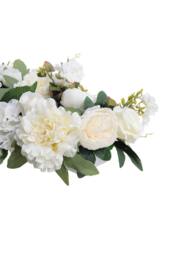 Garden Sanctuary Peony Rose Wedding Aisle Flowers Artificial Silk Row Decor in White - thumbnail 7