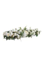 Garden Sanctuary Peony Rose Wedding Aisle Flowers Artificial Silk Row Decor in White - thumbnail 2