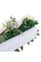 Garden Sanctuary Peony Rose Wedding Aisle Flowers Artificial Silk Row Decor in White - thumbnail 4