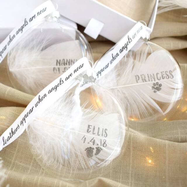 Amaya Rose Ltd Personalised Memorial Keepsake Bauble. Christmas Decoration Custom in Clear - image 1