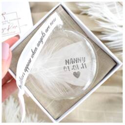 Amaya Rose Ltd Personalised Memorial Keepsake Bauble. Christmas Decoration Custom in Clear - thumbnail 9