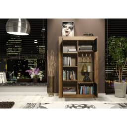 Mex Furniture LTD Display Cabinet Arcadia 140cm - Dark Oak with Black Matt Doors in Brown - thumbnail 4